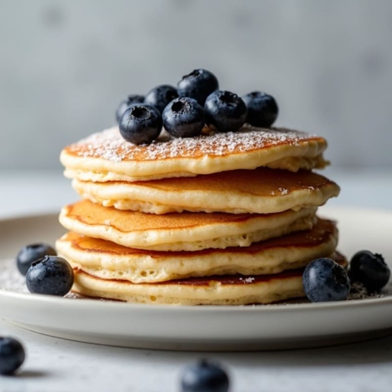 Fluffy Protein Pancakes with Fresh Berries