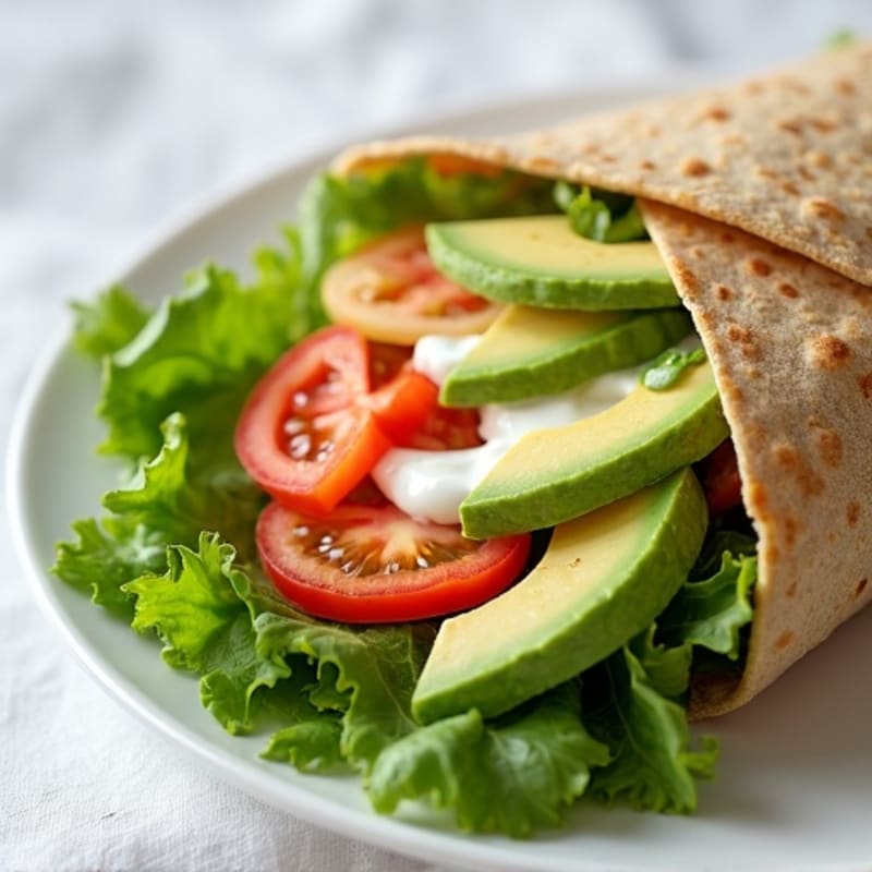 Lean Turkey and Creamy Avocado Wrap with Fresh Greens