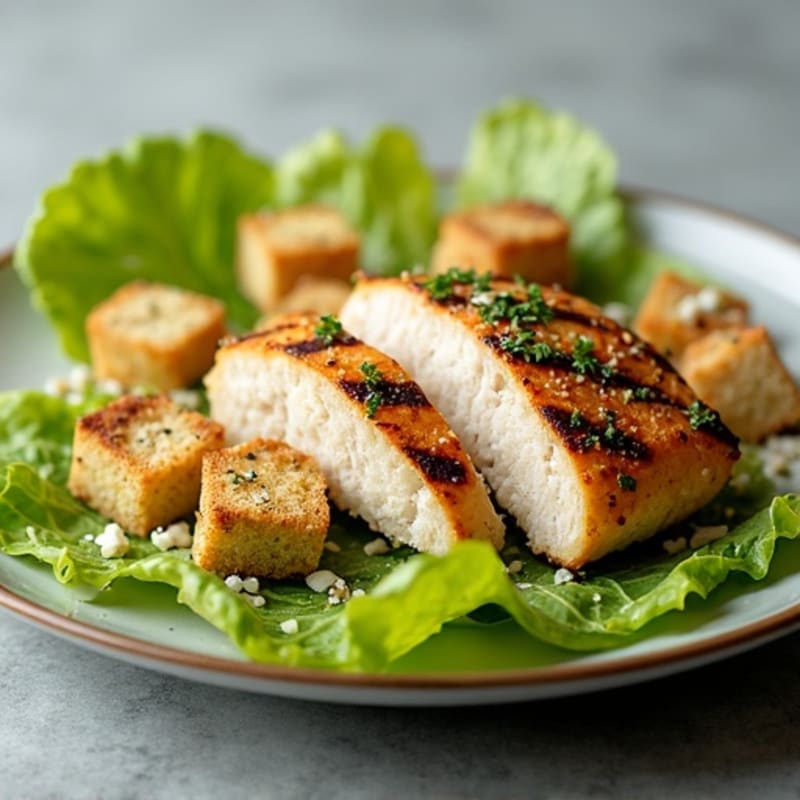 Crispy Herb-Grilled Chicken Caesar with Fresh Romaine