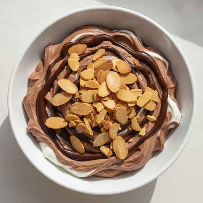 Chocolate Protein Greek Yogurt with Almonds