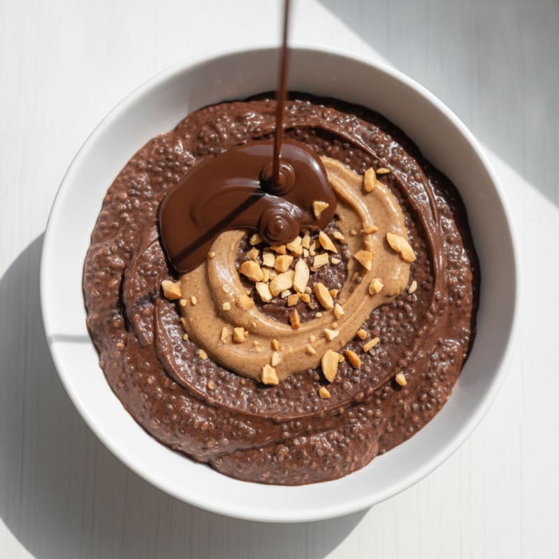 Silky Chocolate Protein Pudding with Chia Seeds