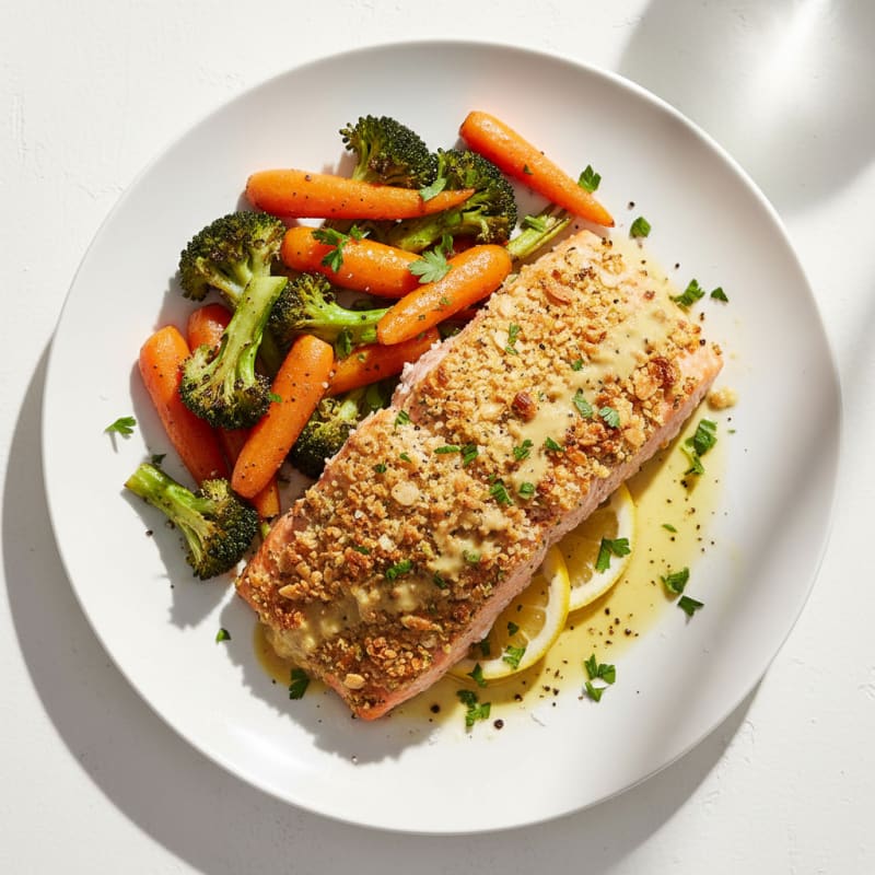 Herb-Crusted Salmon with Roasted Vegetables