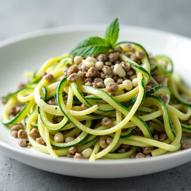 Creamy Lentil Zucchini Noodle Bowl