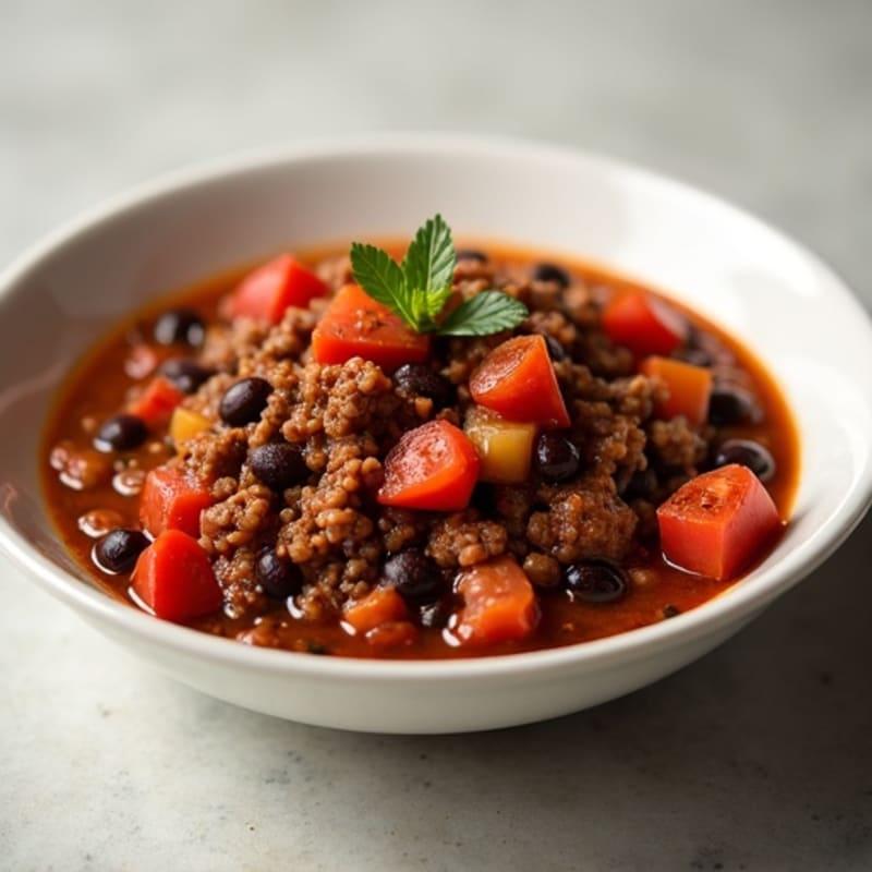 Hearty Black Bean and Ground Beef Chili