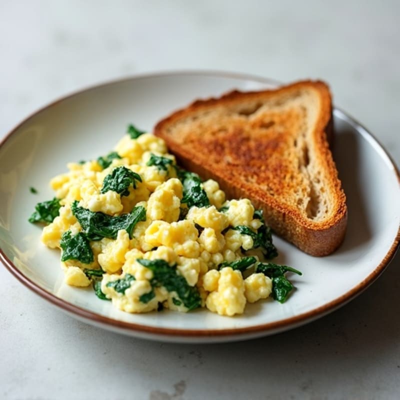 Egg White Scramble with Spinach and Cottage Cheese