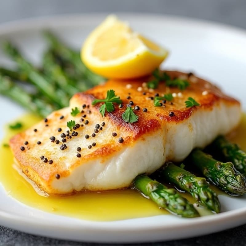Seared Cod with Roasted Asparagus