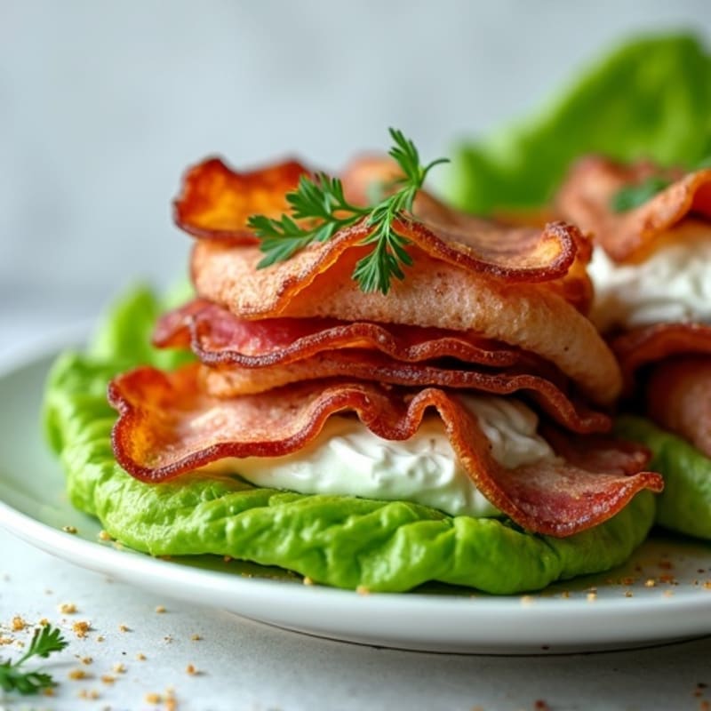 Crispy Turkey Bacon Lettuce Stack with Herb Aioli