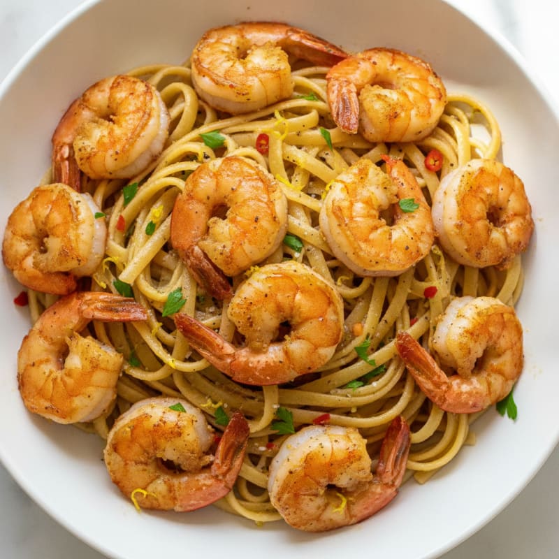 Garlic Butter Shrimp Scampi with Linguine