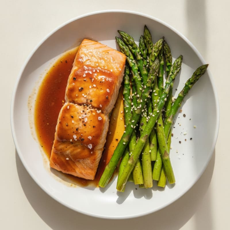 Teriyaki-Glazed Salmon with Roasted Asparagus