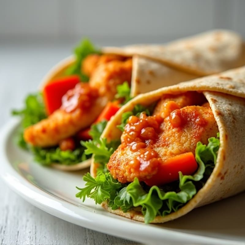 Crispy Buffalo Chicken Wraps with Fresh Veggies