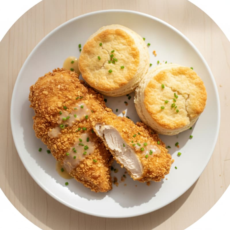 Buttermilk Fried Chicken with Fluffy Biscuits