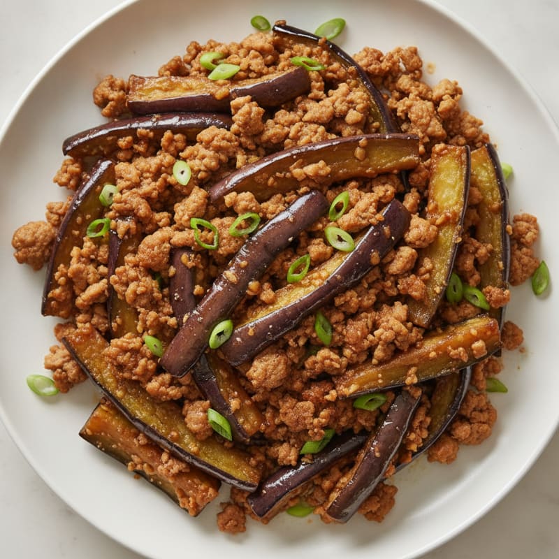 Garlic-Ginger Glazed Eggplant Stir-Fry
