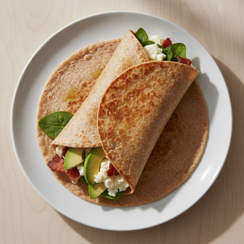 Crispy Turkey Bacon and Egg White Breakfast Wrap