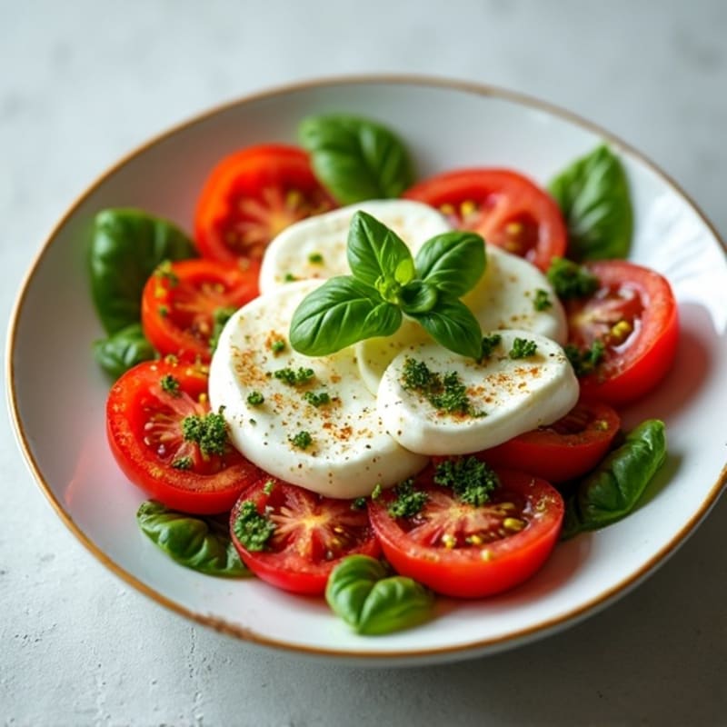 Fresh Tomato, Creamy Mozzarella, and Basil Pesto Salad