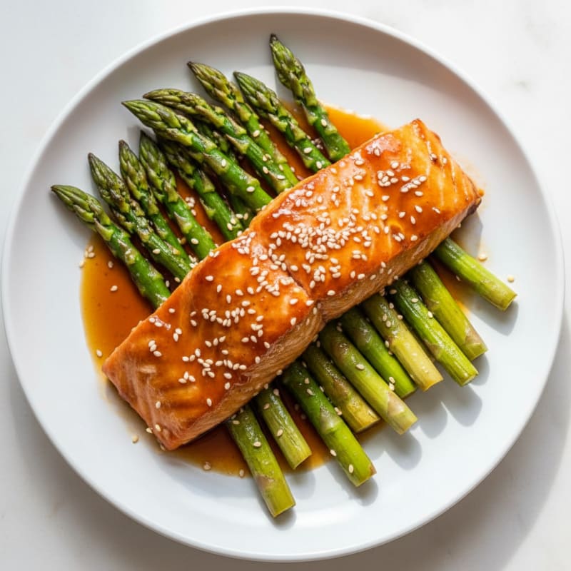 Teriyaki Glazed Salmon with Roasted Asparagus