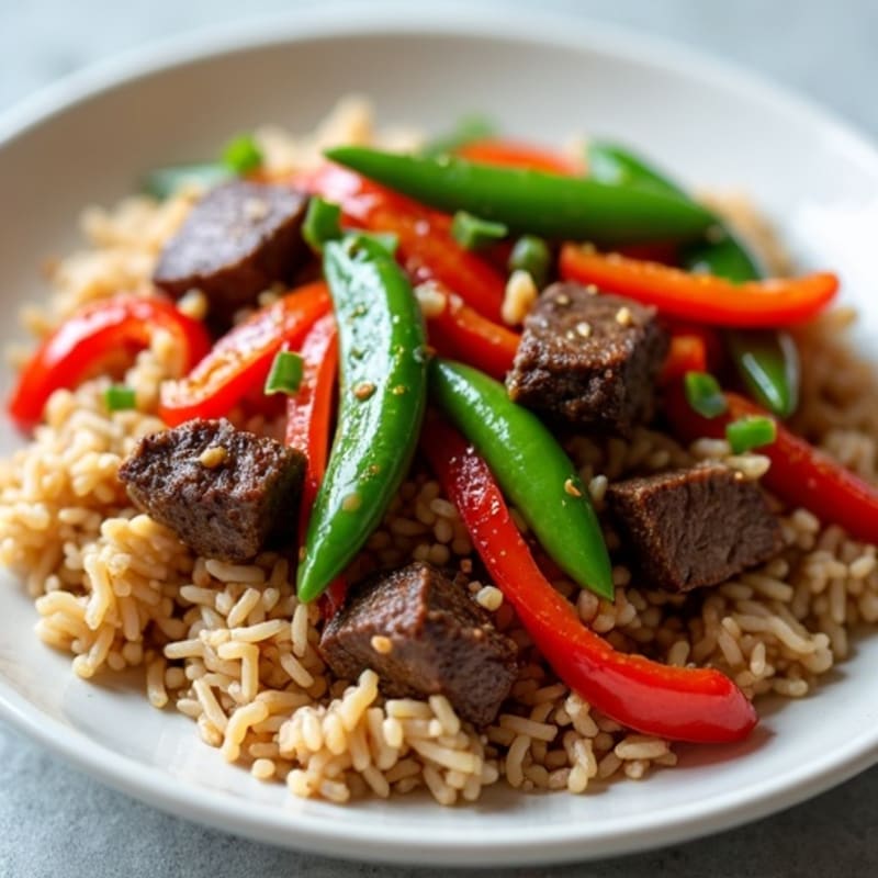 Lean Beef Stir-Fry with Bell Peppers and Snap Peas