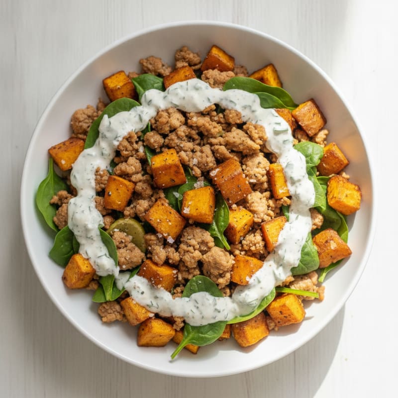 Ground Turkey Sweet Potato Ranch Bowl