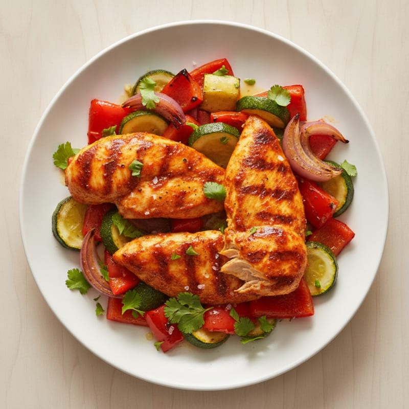 Spicy Harissa Chicken with Roasted Vegetables