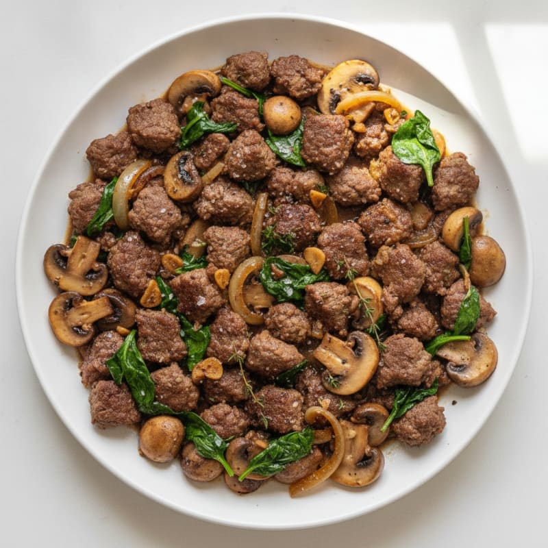 Savory Ground Beef and Mushroom Skillet