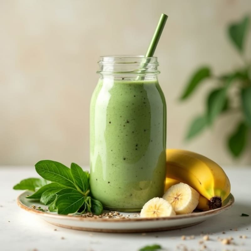 Silky Tofu Protein Smoothie with Spinach and Chia