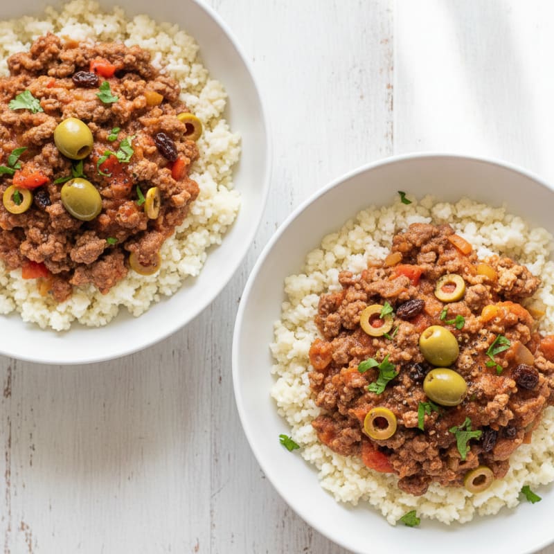 Ground Beef Picadillo Bowls