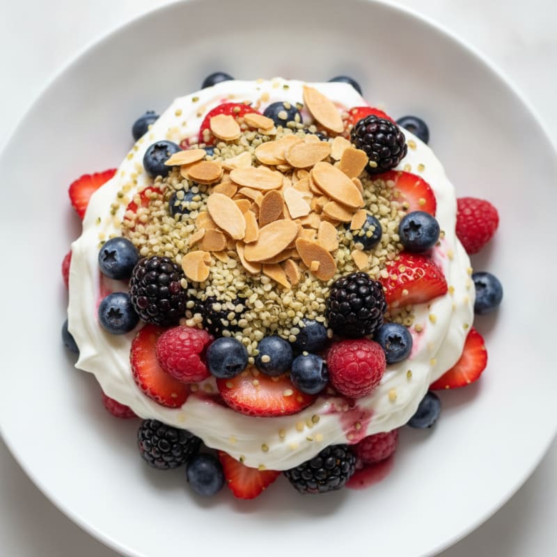 Greek Yogurt Protein Parfait with Mixed Berries