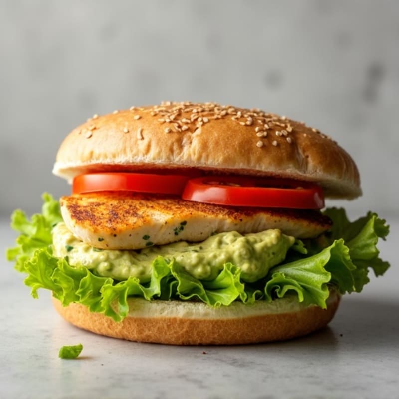 Herb-Grilled Chicken Sandwich with Creamy Avocado and Crisp Greens