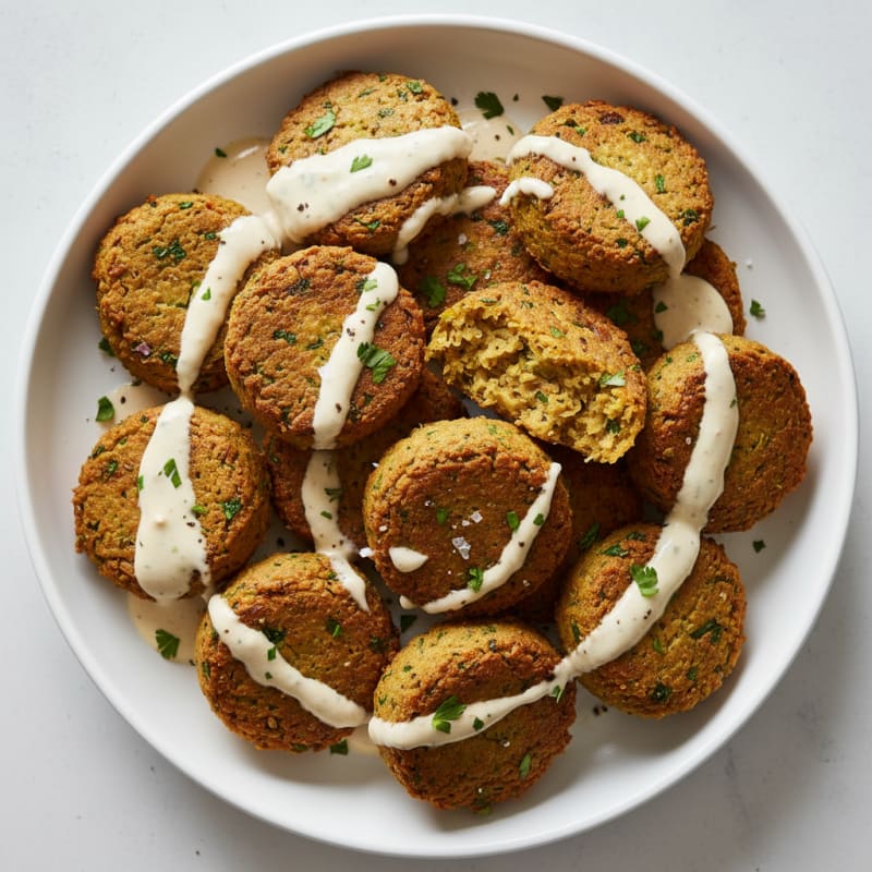 Crispy Falafel with Lemon-Tahini Drizzle