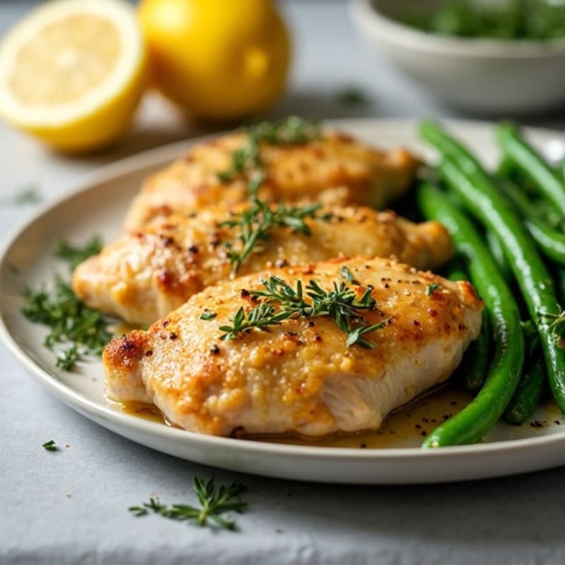 Tender Slow Cooker Lemon Herb Chicken Thighs with Green Beans