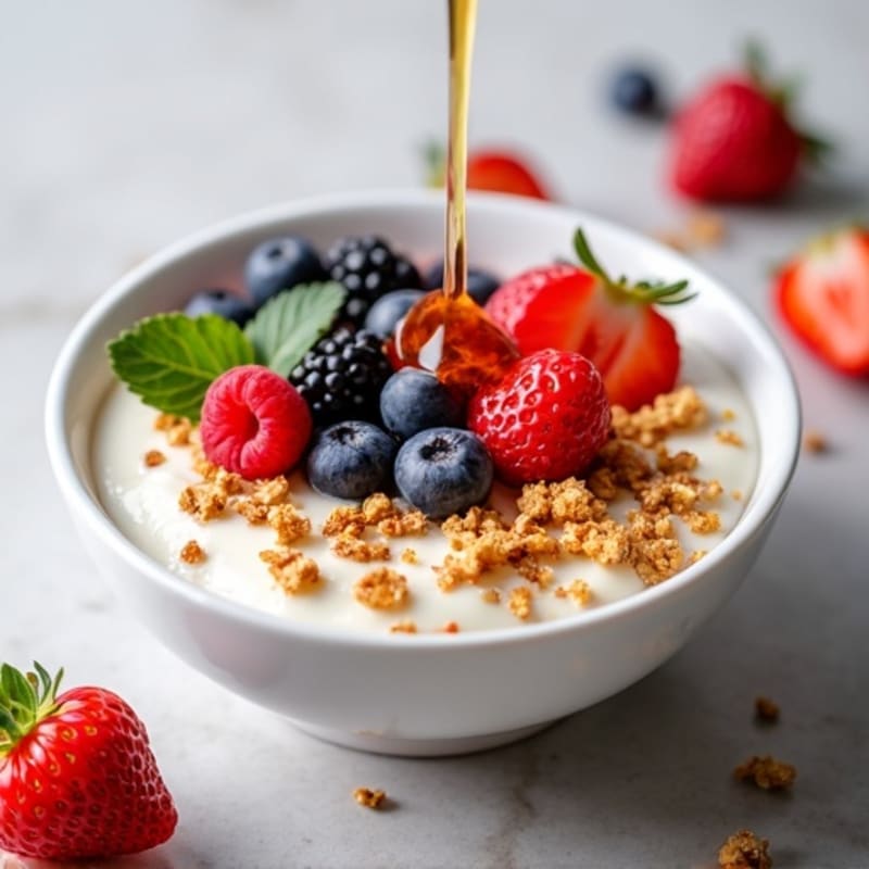 Protein-Packed Berry Yogurt Bowl with Honey Granola