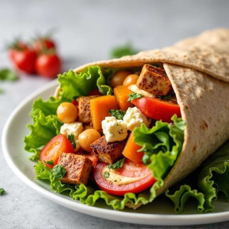 Crunchy Mediterranean Veggie and Hummus Wrap