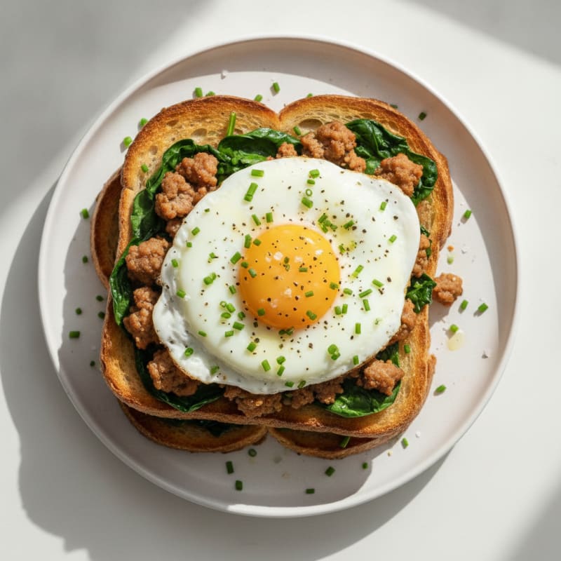 Baked Egg and Turkey Sausage Toast