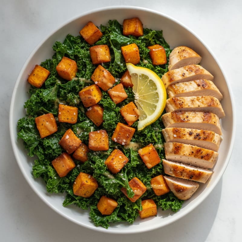 Roasted Sweet Potato and Kale Bowl