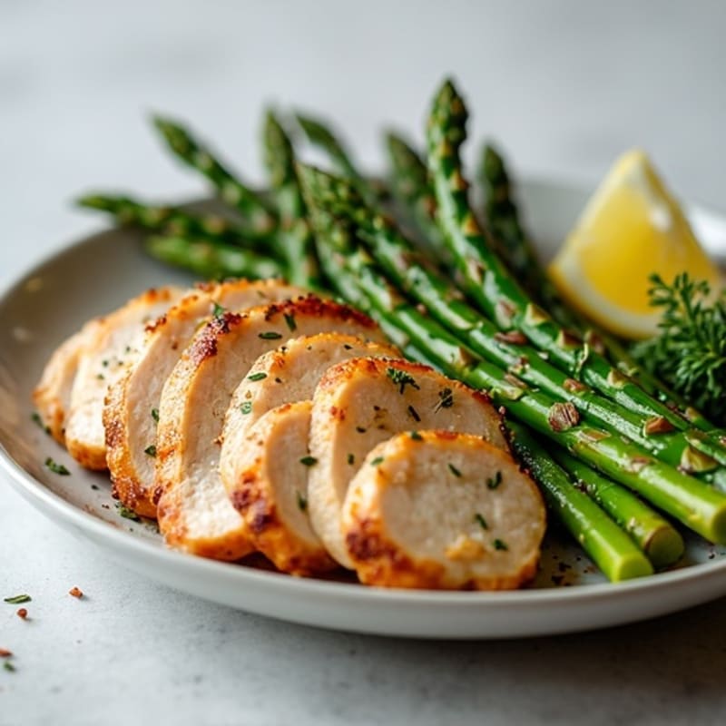 Herb-Roasted Turkey Breast with Crispy Roasted Asparagus