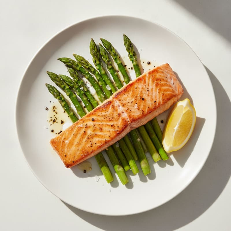 Pan-Seared Salmon with Roasted Asparagus