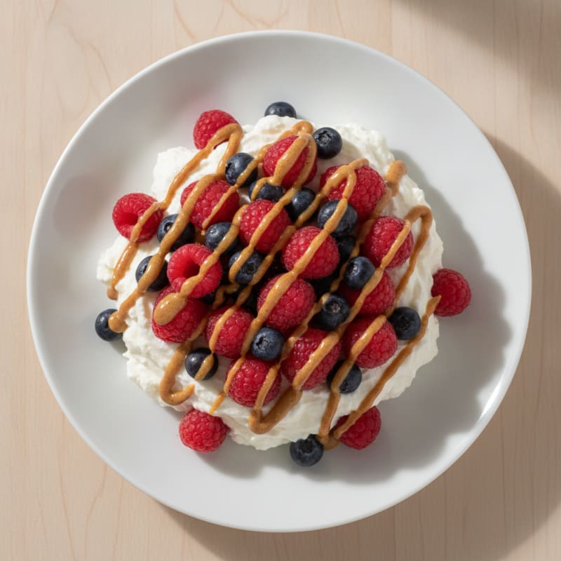 Greek Yogurt Protein Parfait with Berries and Almond Butter