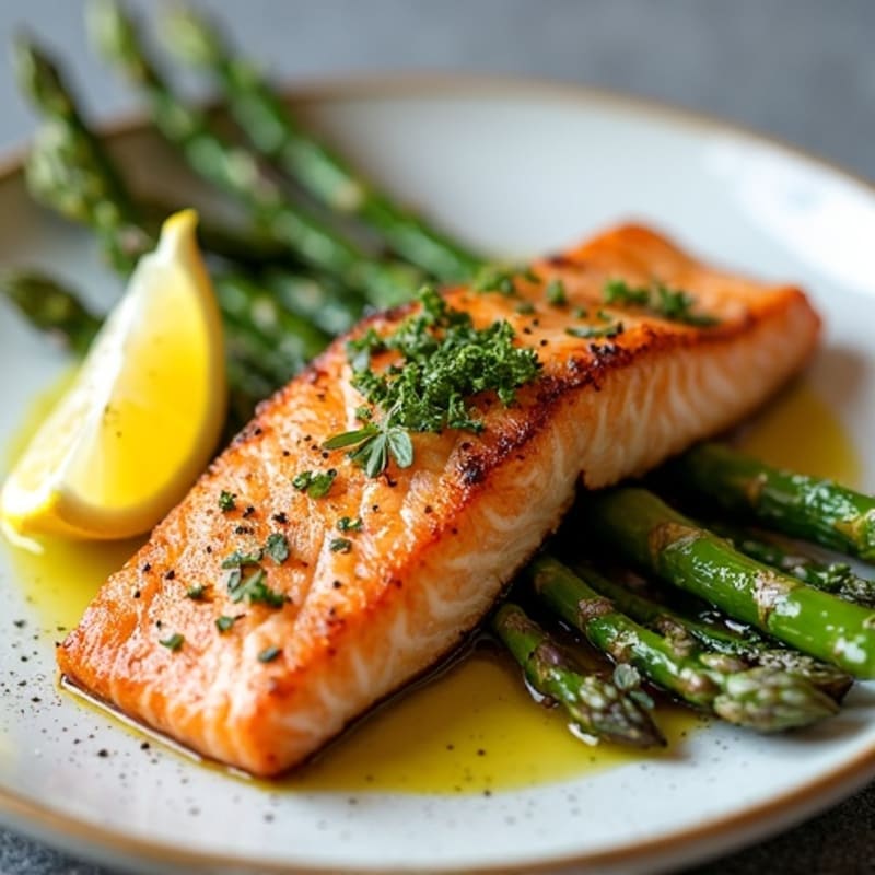 Crispy Skin Salmon with Roasted Asparagus