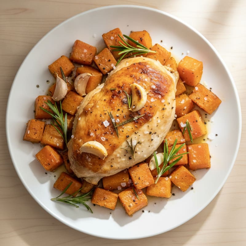 Garlic Herb Roasted Chicken with Root Vegetables