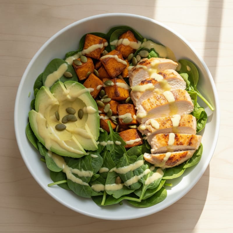 Chicken, Avocado, and Spinach Power Bowl