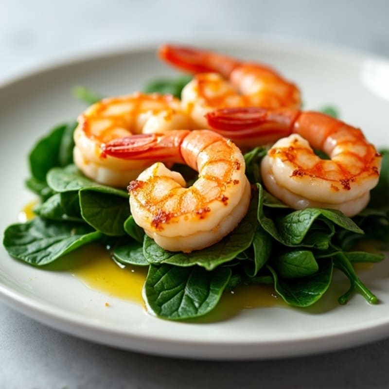 Pan-Seared Lemon Garlic Shrimp with Fresh Spinach