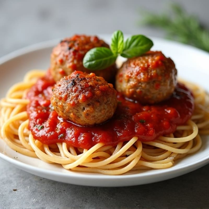 Hearty Lean Turkey Meatballs with Whole Wheat Spaghetti