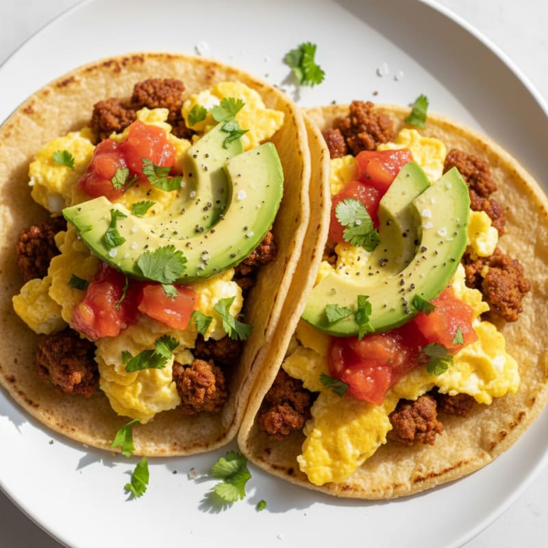 Zesty Chorizo and Egg Breakfast Tacos