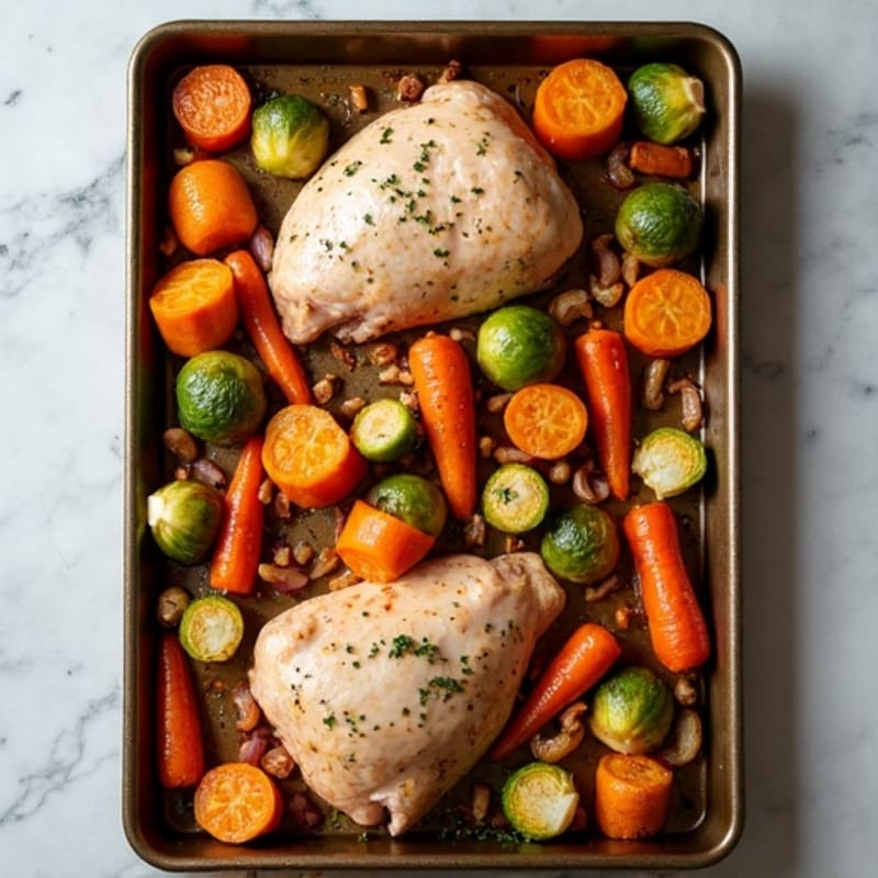 Sheet Pan Roasted Turkey and Root Vegetables