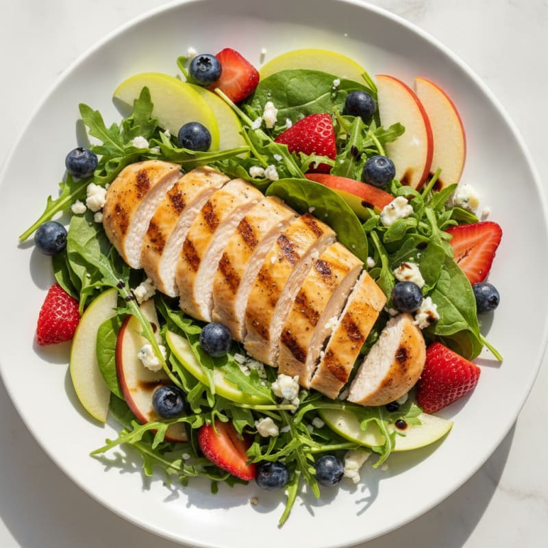 Grilled Chicken and Berry Salad with Blue Cheese
