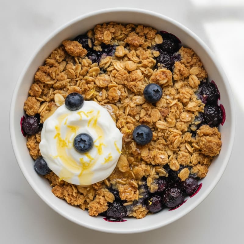 Lemon Blueberry Crumble for Two