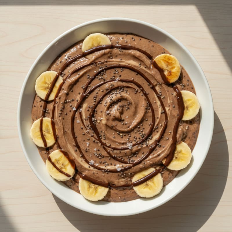 Chocolate Banana Chia Seed Protein Smoothie