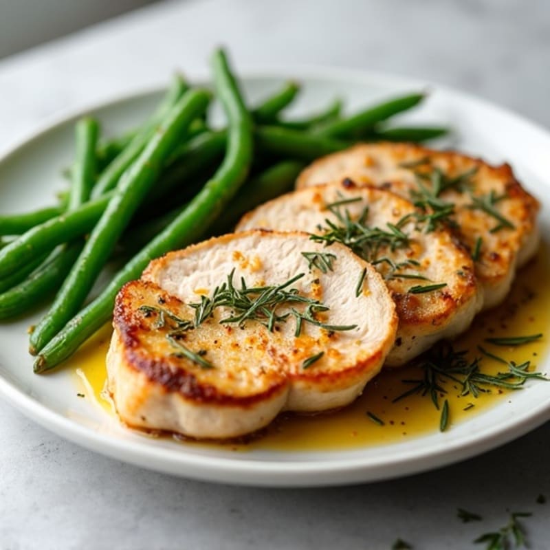 Herb-Roasted Turkey Breast with Garlic Green Beans