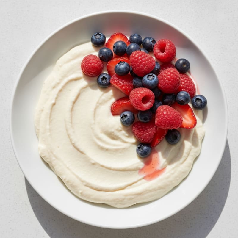 Silky Tofu Protein Pudding with Mixed Berries
