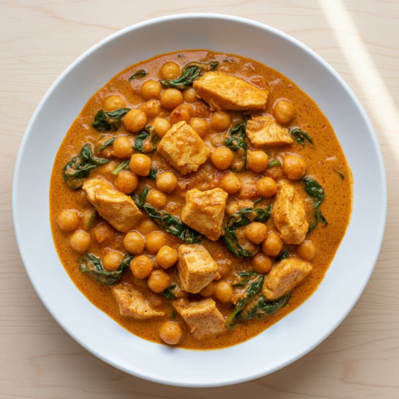 Creamy Spiced Chickpea and Spinach Curry