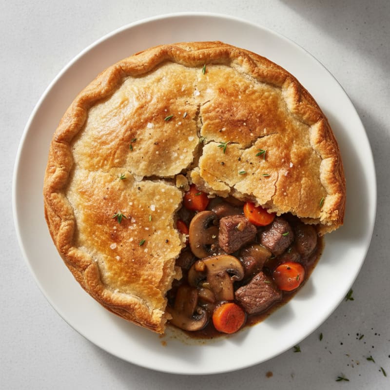 Steak and Mushroom Pot Pie with Flaky Crust